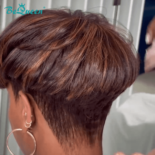 BeQueen Wig PIXIE WIGS Bequeen Two Brown Colors Pixie Wig