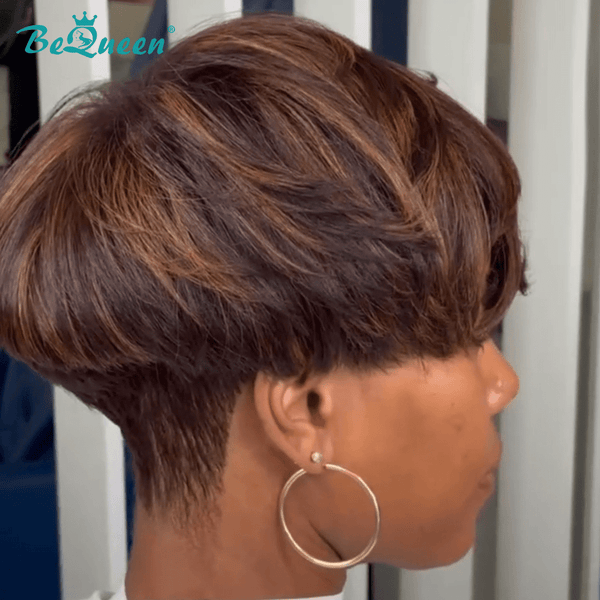 BeQueen Wig PIXIE WIGS Bequeen Two Brown Colors Pixie Wig