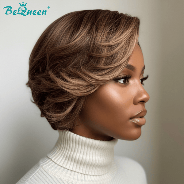 BeQueen Wig Bequeen Two Colors Wave Frontal Lace Bob Wig-1