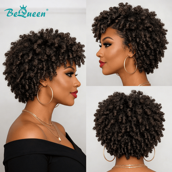 BeQueen Wig PIXIE WIGS Bequeen Voluminous Curl Brown Pixie Wig