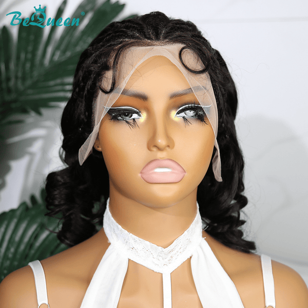 BeQueenWig Sexy Braid Lace Wig Bequeen 100% Human Hair Natural Black Braid Wig