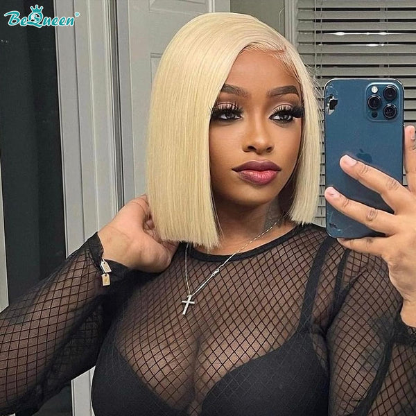 BeQueenWig BEQUEEN 13x4 Lace Front Wig 613 Straight Bob Wig