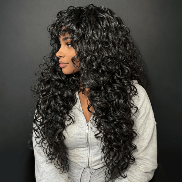 BeQueenWig Sexy Braid Lace Wig Bequeen 28 Inch 100% Human Hair Black Sheep-roll Fluffy Wave Braided Style Long Wig
