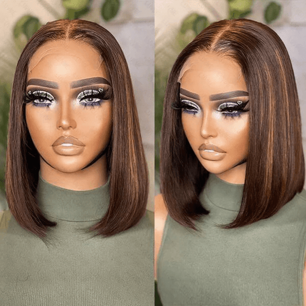 BeQueenWig BEQUEEN 4x4 Lace Closure Wig Straight 4MIX27 Bob Wig