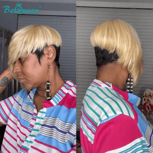 BeQueenWig TOPPER & MOHAWK Bequeen 613 Blonde Machine Made Topper