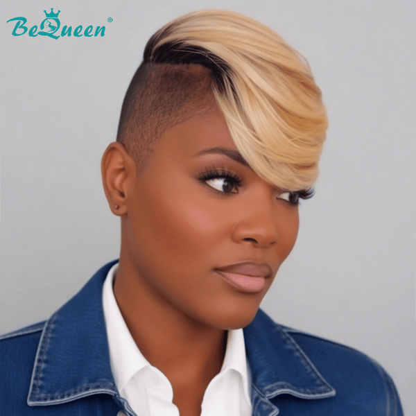 BeQueenWig TOPPER & MOHAWK Bequeen 613 Blonde Side Part Machine Made Topper