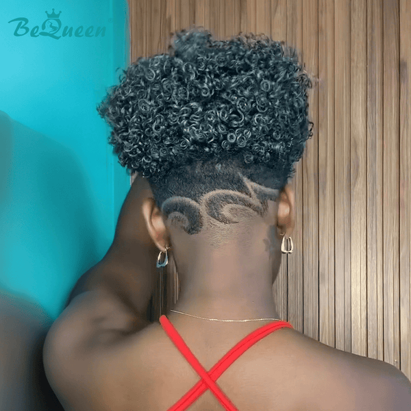 BeQueenWig TOPPER & MOHAWK Bequeen Atrovirens Elastic Curly Topper