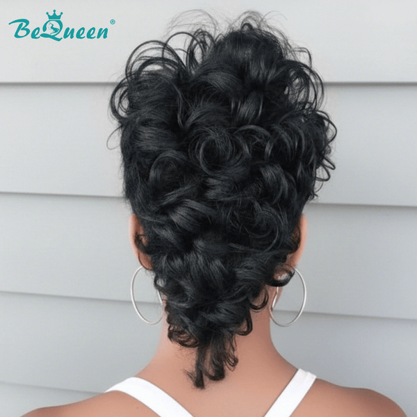 BeQueenWig Mullet Wig Bequeen Black Fluffy Elegance Mullet Wig