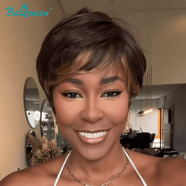 BeQueenWig No Lace Wig Bequeen Brown Highlight No Lace Wig