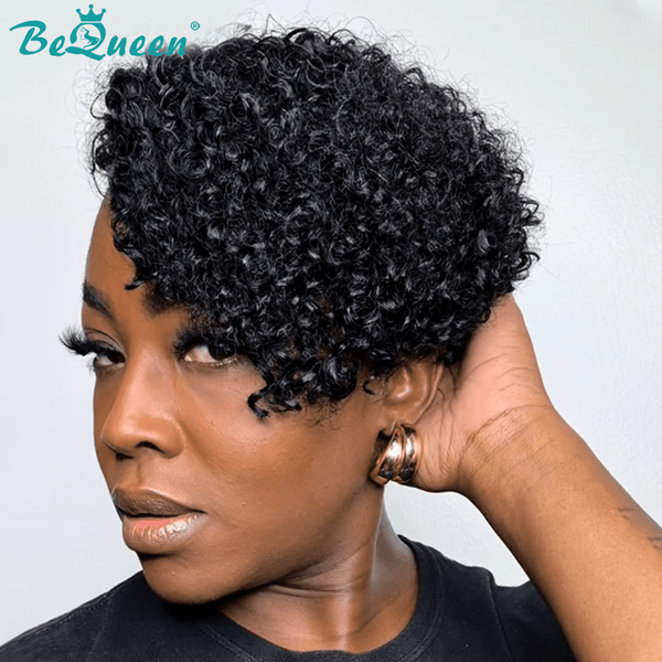 BeQueenWig TOPPER & MOHAWK Bequeen Curly Natural Black Topper