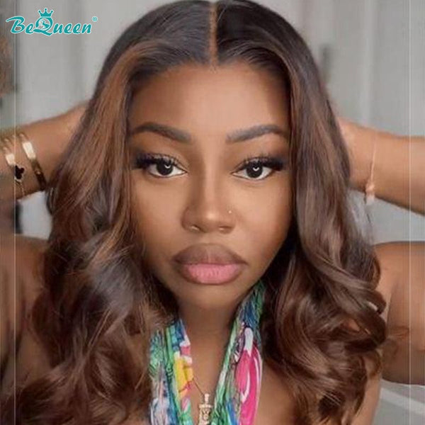 BeQueenWig Glueless Lace Wig Bequeen Elegant Brown Highlight Glueless Wig