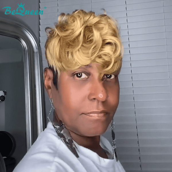 BeQueenWig TOPPER & MOHAWK Bequeen Fashion Golden Wave Machine Made Topper