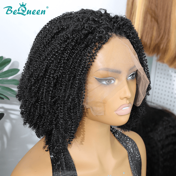 BeQueenWig Sexy Braid Lace Wig Bequeen Kinky Black 100% Human Hair Braided Wig