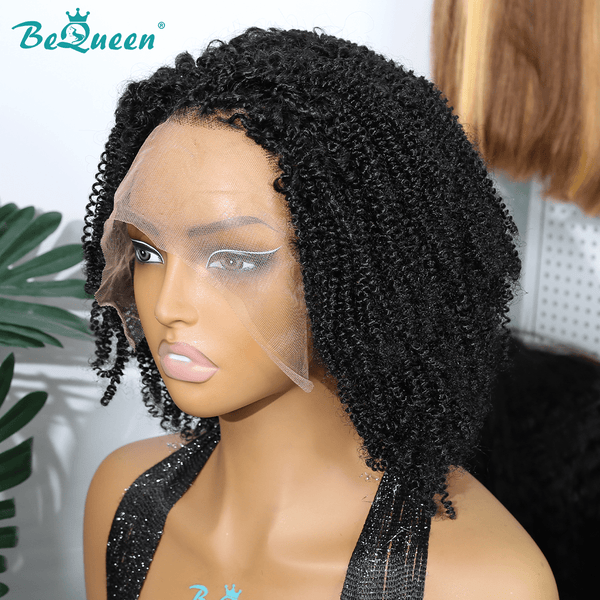 BeQueenWig Sexy Braid Lace Wig Bequeen Kinky Black 100% Human Hair Braided Wig