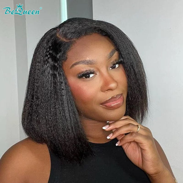 BeQueenWig Glueless Lace Wig Bequeen Kinky Straight With Natural Hairline Glueless Wig