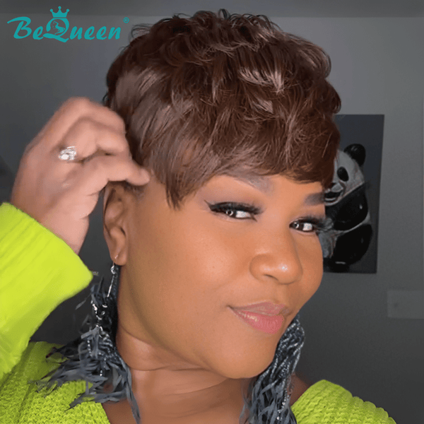 BeQueenWig TOPPER & MOHAWK Black / blond / brown Bequeen Machine Made 6*9 Topper