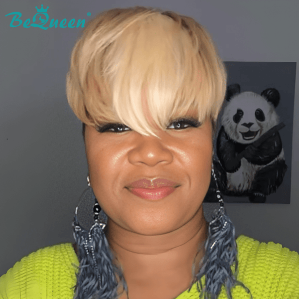 BeQueenWig TOPPER & MOHAWK Black / blond / brown Bequeen Machine Made 6*9 Topper