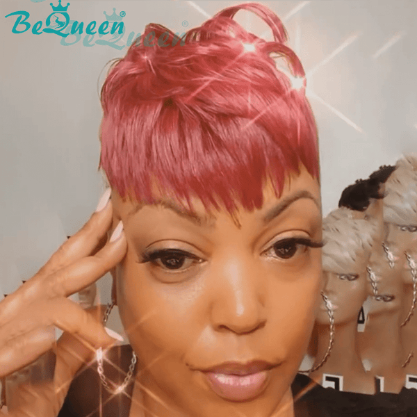 BeQueenWig TOPPER & MOHAWK Bequeen Machine Made 99J Burgundy Partial Topper