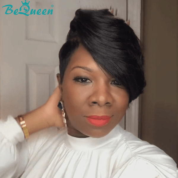 BeQueenWig TOPPER & MOHAWK Bequeen Machine Made Fashion Black Topper