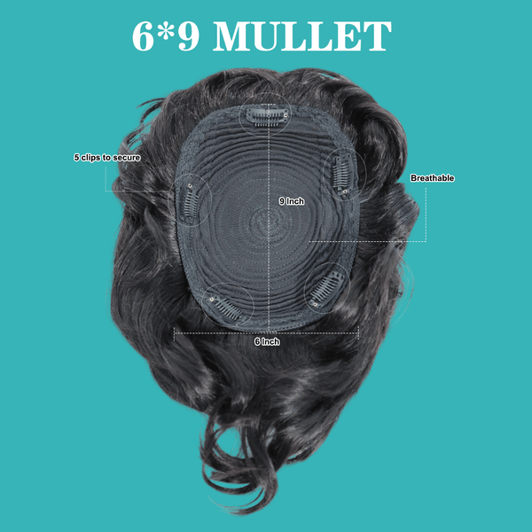 BeQueenWig TOPPER & MOHAWK Bequeen Machine Made Mullet Topper