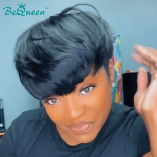 BeQueenWig TOPPER & MOHAWK Bequeen Machine Made Natrual Black Topper2