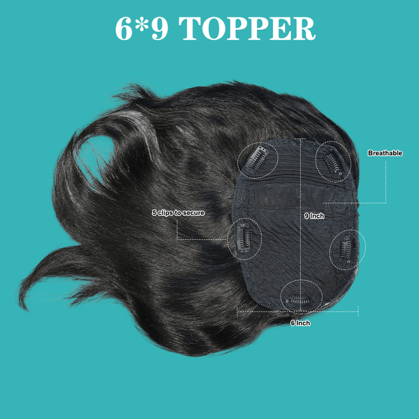BeQueenWig TOPPER & MOHAWK Bequeen Natrual Black Machine Made Topper