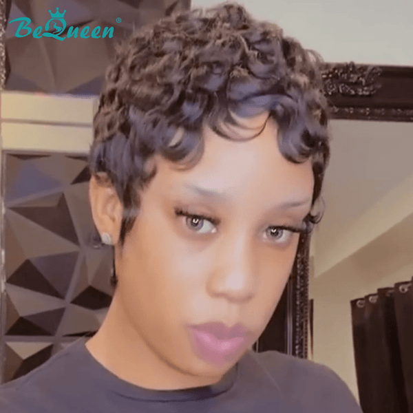 BeQueenWig PIXIE WIGS Bequeen Pixie Cut Finger Wave Wig