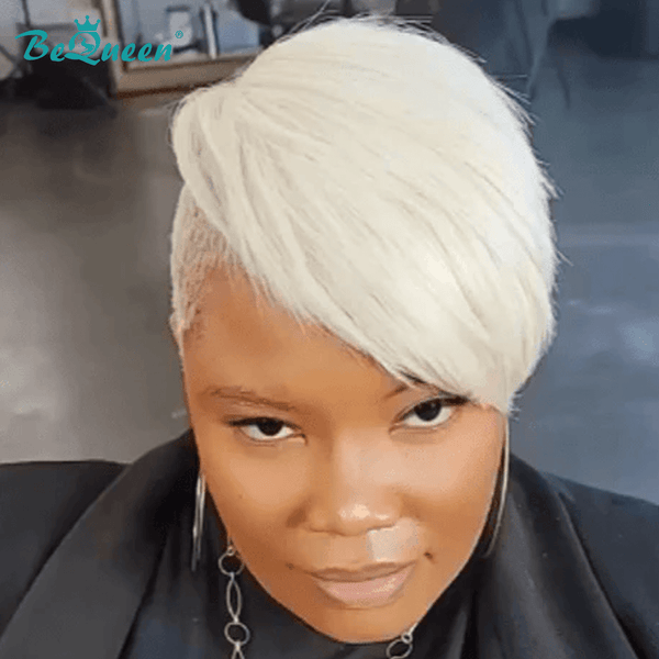 BeQueenWig TOPPER & MOHAWK Bequeen Right Platinum Machine Made Topper