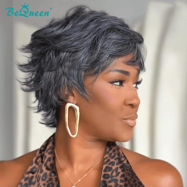BeQueenWig No Lace Wig Bequeen Salt n Pepper No Lace Wig