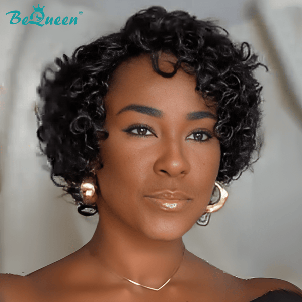 BeQueenWig No Lace Wig Bequeen Short Curly No Lace Wig