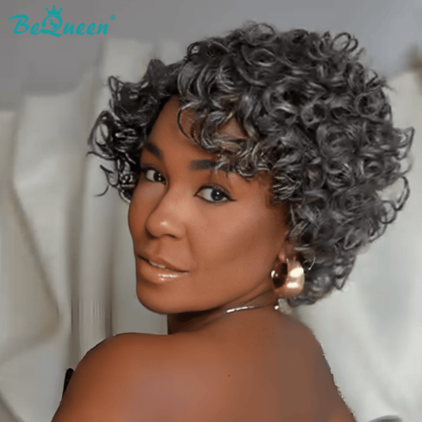 BeQueenWig No Lace Wig Bequeen Short Curly No Lace Wig