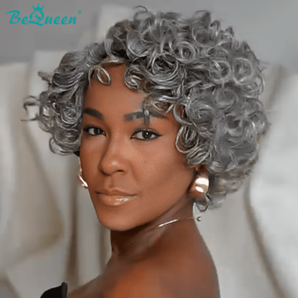 BeQueenWig No Lace Wig Bequeen Short Curly No Lace Wig