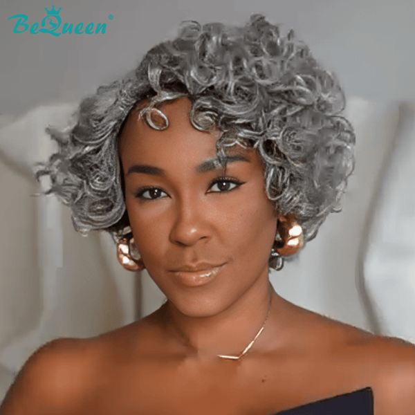 BeQueenWig No Lace Wig Bequeen Short Curly No Lace Wig