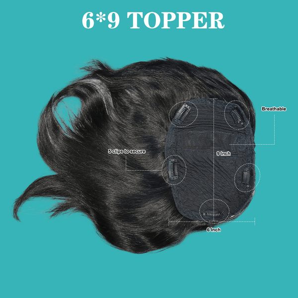 BeQueenWig TOPPER & MOHAWK Bequeen Silver Machine Made Curly Topper Unit