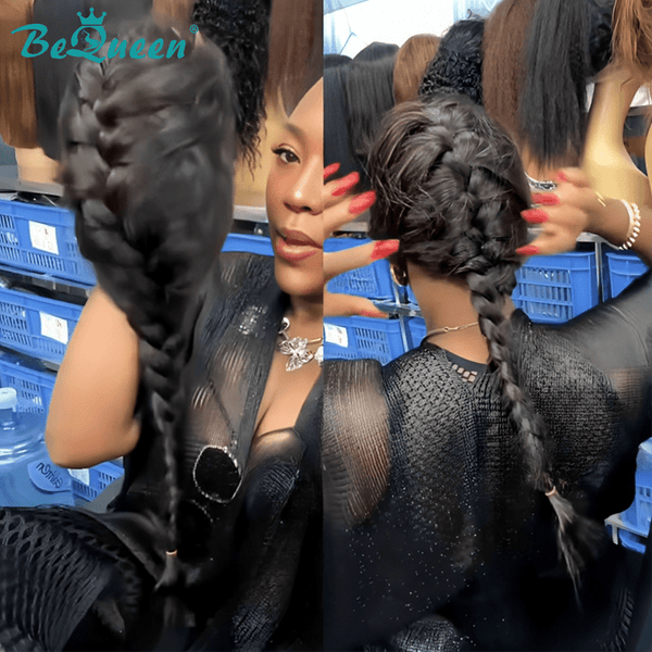BeQueenWig Sexy Braid Lace Wig Bequeen Sleek Goddess Braid 100% Human Hair Lace Wig