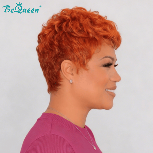 BeQueenWig PIXIE WIGS Bequeen Sunset Orange Special Finger Wave Pixie Wig