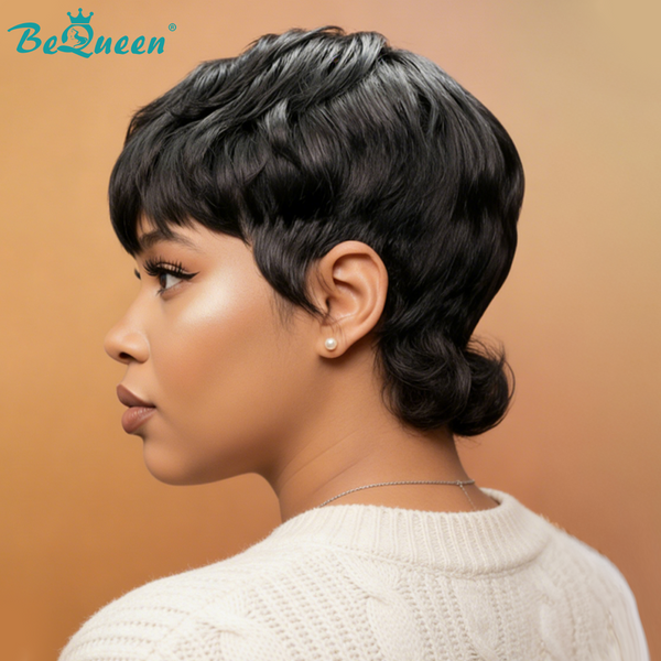 Bequeen Short Bang Mullet Glueless Wig