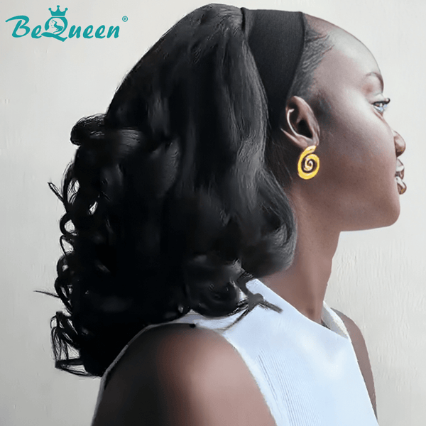 overseas Workout Wig Bequeen 1B Color 100% Human Hair Body Wave Short Workout Wig