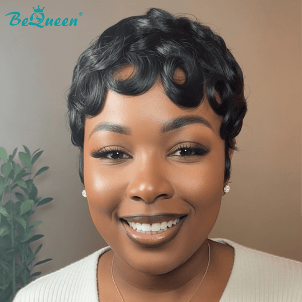 overseas PIXIE WIGS Bequeen 1B Curly Special Style Pixie Cut Wig-1