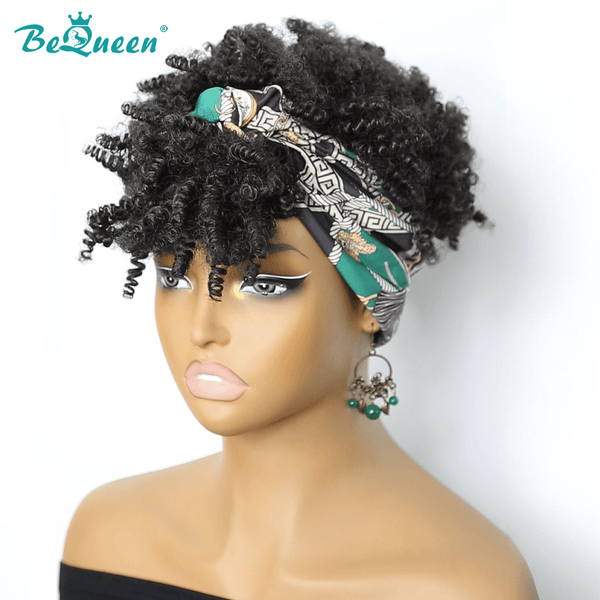 overseas Workout Wig Bequeen 1B Curly Workout Wig With Hair Tie