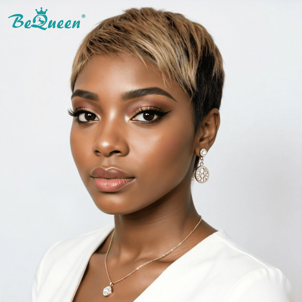 overseas PIXIE WIGS Bequeen 1B Mixed Gold Special Made Pixie Wig