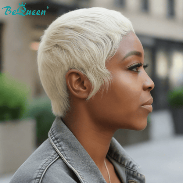 overseas PIXIE WIGS Bequeen 613 Platinum Super Short Cut Pixie Wig