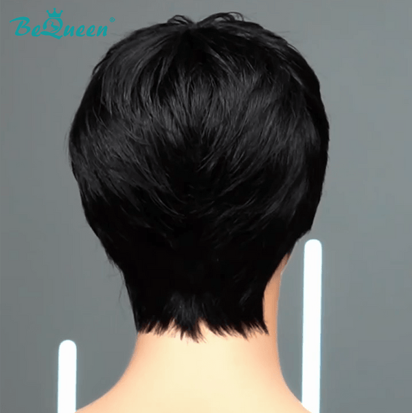 overseas PIXIE WIGS Bequeen Black Straight Short Cut Wig