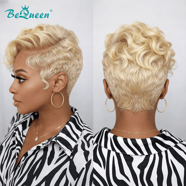 overseas PIXIE WIGS Bequeen Blonde Side Part Special Style Full Lace Wig
