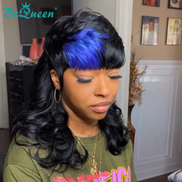 overseas Mullet Wig Bequeen Blue Part Fashion Mullet Wig
