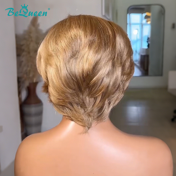 overseas PIXIE WIGS Bequeen Bronze Side Part Short Cut Pixie Wig