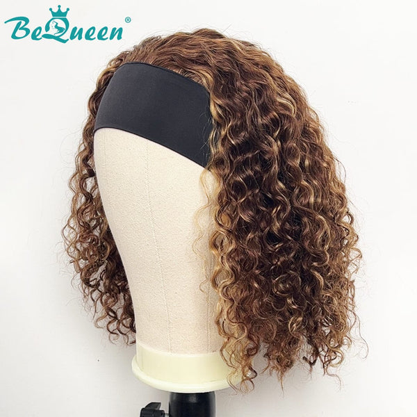overseas Workout Wig Bequeen Brown Color 100% Human Hair Curly Workout Wig