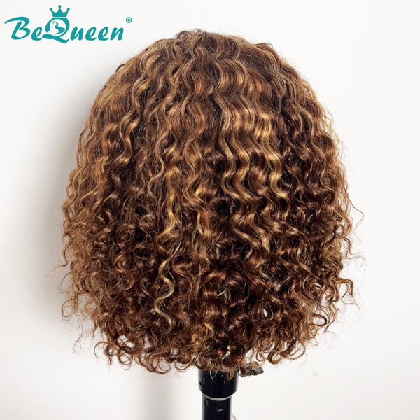 overseas Workout Wig Bequeen Brown Color 100% Human Hair Curly Workout Wig