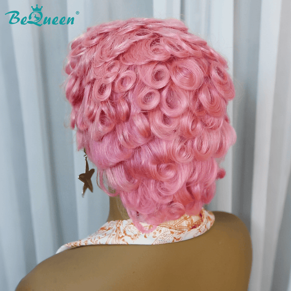 overseas PIXIE WIGS Bequeen Cotton Candy Short Cut Fashion Pixie Wig