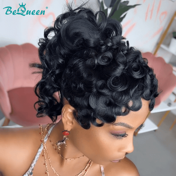 overseas Mullet Wig Bequeen Curly Glam Ponytail Mullet Glueless Wig